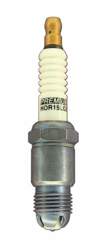 Brisk Racing Spark Plugs HOR15LGS Spark Plug, Premium Racing, 14 mm Thread, 12.7 mm Reach, Heat Range 15, Tapered Seat, Resistor, Each