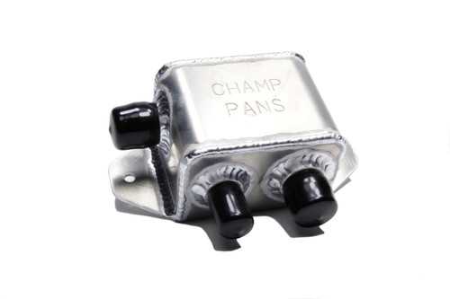 Champ Pans JR910 Air-Oil Separator Tank, 2.5 in Wide, 4 in Tall, 3 in Deep, Dual 12 AN Male Fittings, 1/4 in NPT Female Fitting, Aluminum, Natural, Each
