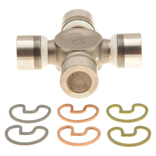 Dana - Spicer 5-7438X Universal Joint, 1330SPEC to SPL25 Series, 1.062 in and 1.125 in Bearing Caps, Clips Included, Steel, Natural, Each