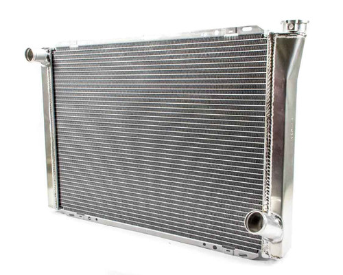 Howe 342A28 Radiator, 28.750 in W x 19.500 in H x 3 in D, Driver Side Inlet, Passenger Side Outlet, Aluminum, Natural, Each