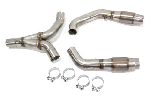 Kooks Headers 22413200 Exhaust Y-Pipe, 3 in Inlets, 2-3/4 in Outlet, Converters, Stainless, GM F-Body 1998-2002, Each
