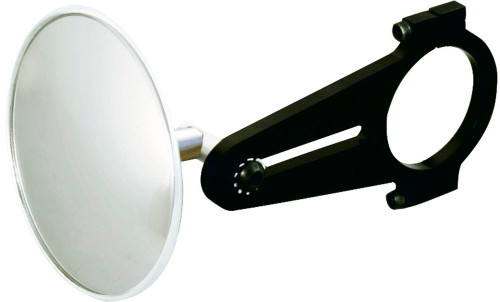 Longacre 52-22549 Spot Mirror, Clamp-On, 3-3/4 in OD, Billet Aluminum Bracket, Black Anodized, 1-1/2 in OD Tube, Each