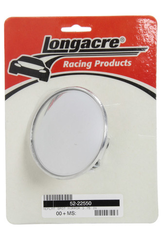 Longacre 52-22550 Spot Mirror, 3-3/4 in OD, Convex, Aluminum, Natural, Each
