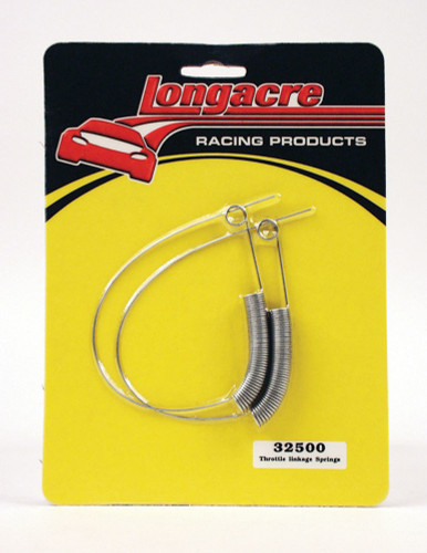 Longacre 52-32500 Throttle Return Spring, Steel, Chrome, Pair