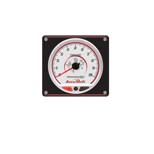 Longacre 52-44389 Tachometer, AccuTech SMI, 10000 RPM, Analog, 4-1/2 in Diameter, Dash Mount, Silver Face, Shift Light, 5 x 5.47 in Black Panel, Each