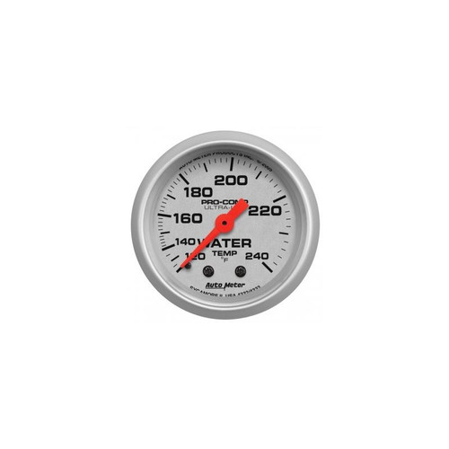 AutoMeter 4333 2-1/16 in. Water Temperature Gauge, 120-240 F, Mechanical, Ultra Lite, Silver