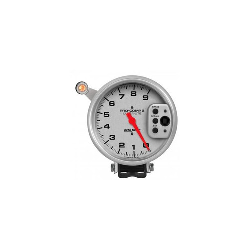 AutoMeter 6856 5 in. Tachometer, 0-9000 RPM, Pedestal W/ Quick Lite, W/Peak Memory, Ultra Lite, Silver