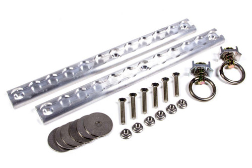 Macs Custom Tie-Downs 522112 Tie Down Track Kit, VersaTie, Two 1 ft Long Tracks, Two Ring Tie Downs, Hardware Included, Aluminum / Steel, Natural / Cadmium, Kit