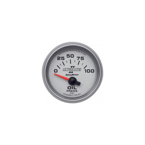 AutoMeter 4927 2-1/16 in. Oil Pressure Gauge, 0-100 PSI, Air-Core, Ultra Lite II, Silver