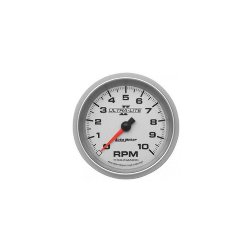 AutoMeter 4997 3-3/8 in. In-Dash Tachometer, 0-10,000 RPM, Ultra Lite II, Silver