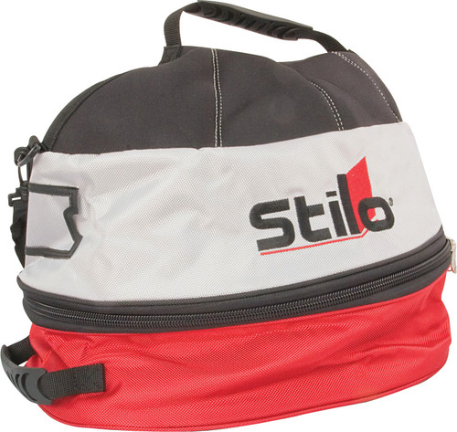 Stilo YY0016 Helmet Bag, Fully Padded / Velour Lined, Zipper Closure, Polyester, Black / Red / White, Each
