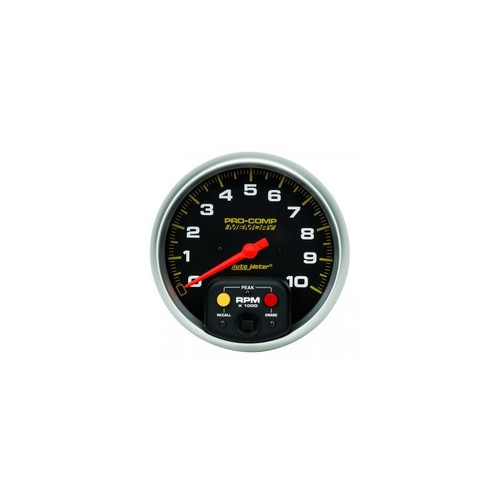 AutoMeter 6801 5 in. Tachometer, 0-10,000 RPM, In-Dash W/Peak Memory, Pro Comp, Black