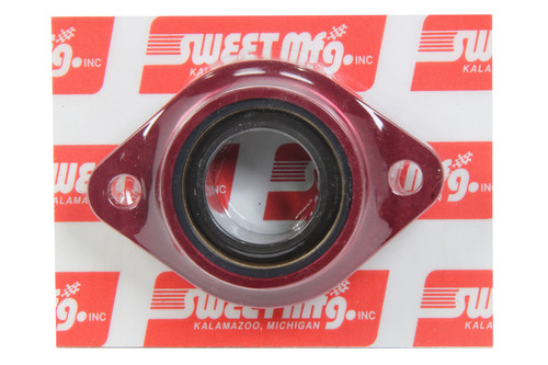 Sweet 405-10425 Flange Bearing, Steering Shaft / Firewall Mount, 1-1/8 in Spherical Bearing Bore, Aluminum, Red Anodized, Each