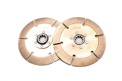 Tilton 64185-2-AA-06 Clutch Disc, Full Circle 6-Rivet, 7-1/4 in Diameter, 1-1/8 in x 10 Spline, Rigid Hub, Metallic, Tilton Clutches, Pair