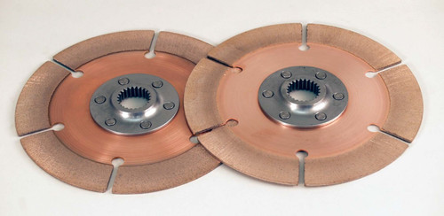 Tilton 64185-2-AA-36 Clutch Disc, Full Circle 6-Rivet, 7-1/4 in Diameter, 1-5/32 in x 26 Spline, Rigid Hub, Metallic, Tilton Clutches, Pair