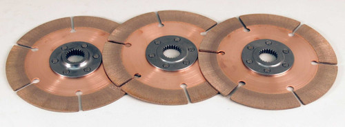 Tilton 64185-2-ACC-05 Clutch Disc, Full Circle 6-Rivet, 7-1/4 in Diameter, 1-1/16 in x 10 Spline, Rigid Hub, Metallic, Tilton Clutches, Set of 3