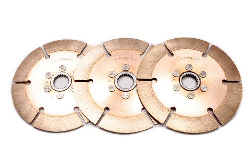 Tilton 64185-2-ACC-36 Clutch Disc, Full Circle 6-Rivet, 7-1/4 in Diameter, 1-5/32 in x 26 Spline, Rigid Hub, Metallic, Tilton Clutches, Set of 3