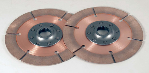 Tilton 64185-4-VV-36 Clutch Disc, Full Circle 8-Rivet, 7-1/4 in Diameter, 1-5/32 in x 26 Spline, Rigid Hub, Metallic, Tilton Clutches, Pair