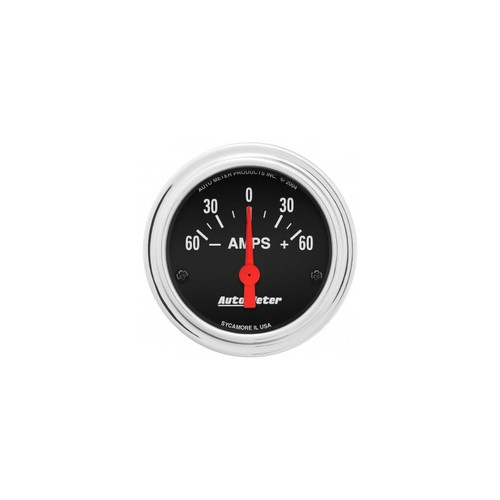 AutoMeter 2586 2-1/16 in. Ammeter Gauge, 60-0-60 Amps, Traditional Chrome, Black