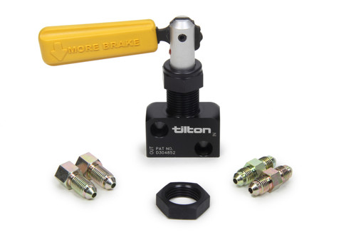 Tilton 90-1000 Proportioning Valve, 3 AN Female Inlet, 3 AN Female Outlet, Adjustable 150-1100 psi, Lever Type, Aluminum, Each