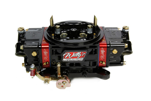 Willys Carb WCD64002 Carburetor, Circle Track, 4-Barrel, 750 CFM, Square Bore, No Choke, Mechanical Secondary, Dual Inlet, Black Powder Coat, Each