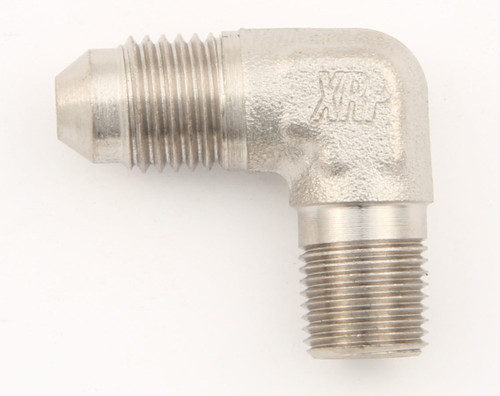 XRP-Xtreme Racing Prod. 482203 Fitting, Adapter, 90 Degree, 3 AN Male to 1/8 in NPT Male, Short, Steel, Natural, Each