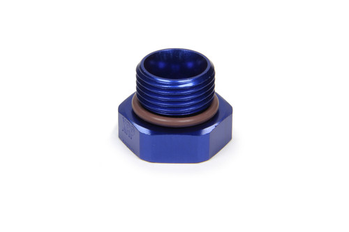 XRP-Xtreme Racing Prod. 981408 Fitting, Plug, 8 AN, O-Ring, Hex Head, Aluminum, Blue Anodized, Each