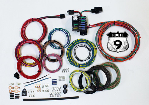 American Autowire 510625 Car Wiring Harness, Route 9, Complete, 9 Power Outlets, GM Color Code, Universal, Kit