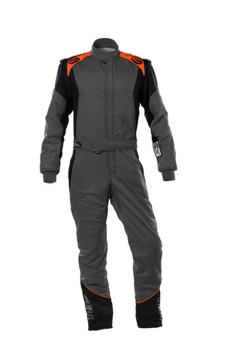 Bell Helmets BR10053 PRO-TX Series Driving Suit, 1-Piece, SFI 3.2A/5, Multi Layer, Fire Retardant Fabric, Gray/Orange, Large, Each