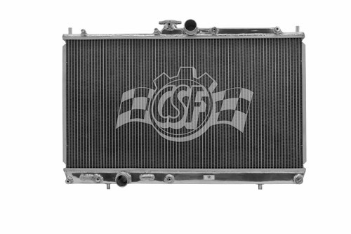 CSF Cooling 3163 Radiator, 27-3/16 in W x 14-3/4 in H x 2-3/8 in D, Top Center Inlet, Driver Side Outlet, Aluminum, Polished, Mitsubishi Lancer 2003-07, Each