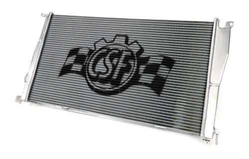 CSF Cooling 7046 Radiator, 23-5/8 in W x 2-1/16 in D, Single Pass, Driver Side Inlet, Passenger Side Outlet, Oil Cooler Included, Aluminum, Polished, BMW 1 Series 2008-11, Each