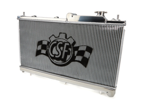CSF Cooling 7094 Radiator, 27-1/8 in W x 13-7/16 in H x 1-1/4 in D, Single Pass, Top Center Inlet, Driver Side Outlet, Aluminum, Polished, Subaru Impreza 2008-23, Each