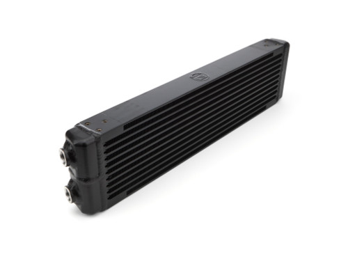 CSF Cooling 8110 Fluid Cooler, 24 x 5.75 x 2.25 in, Plate and Fin Type, 22 mm x 1.5 Female Inlet / Outlet, Aluminum, Black Powder Coat, Universal, Each