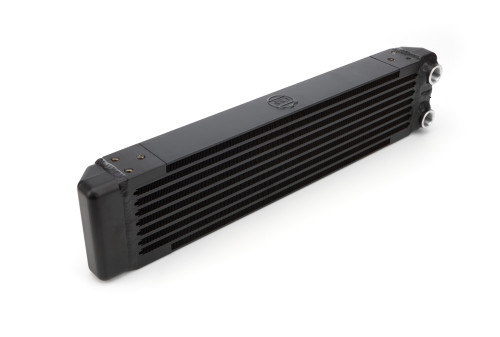 CSF Cooling 8201 Fluid Cooler, 22 x 4.75 x 2.25 in, Plate and Fin Type, 22 mm x 1.5 Female Inlet / Outlet, Aluminum, Black Powder Coat, Universal, Each