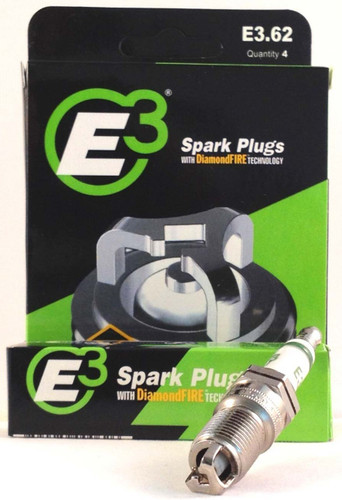 E3 Spark Plugs E3.62 Spark Plug, Diamond Fire, 14 mm Thread, 0.691 in Reach, Tapered Seat, Resistor, Each