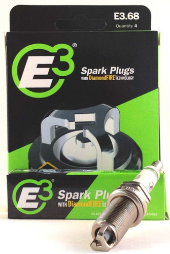 E3 Spark Plugs E3.68 Spark Plug, Diamond Fire, 14 mm Thread, 1 in Reach, Gasket Seat, Resistor, Each