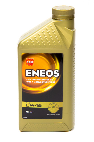 Eneos 3251-300 Motor Oil, 0W16, Synthetic, 1 qt Bottle, Each