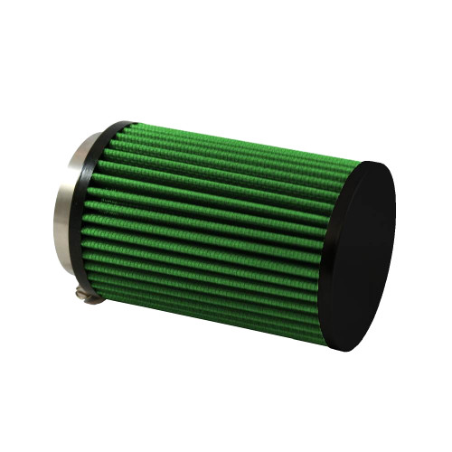 Green Filter 2094 Air Filter Element, Clamp-On, Round, 4 in Diameter, 6 in Tall, 2.56 in Flange, Reusable Cotton, Green, Universal, Each