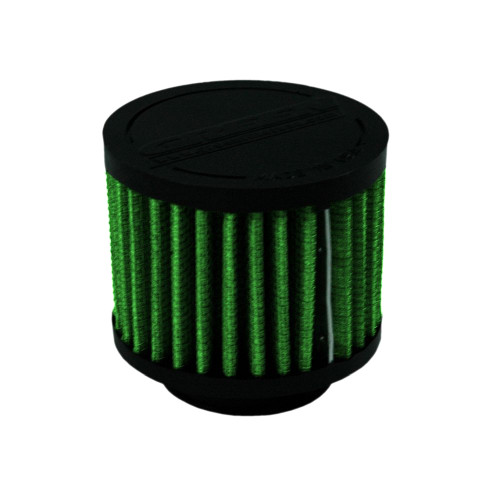 Green Filter 2198 Breather, Clamp-On, Round, 1.38 in OD Tube, Reusable, Rubber, Black, Each