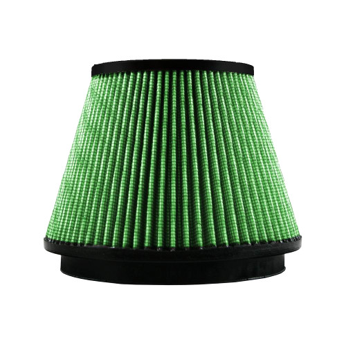 Green Filter 2313 Air Filter Element, Clamp-On, Conical, 7.5 in Diameter Base, 4.75 in Diameter Top, 5.5 in Tall, 6 in Flange, Reusable Cotton, Green, Universal, Each