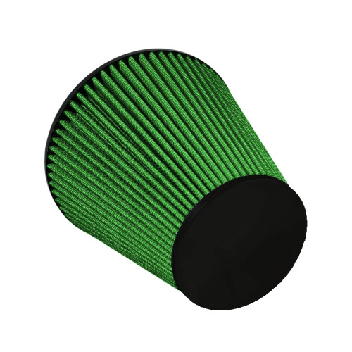 Green Filter 2452 Air Filter Element, Clamp-On, Conical, 7.88 in Diameter Base, 4.75 in Diameter Top, 7.8 in Tall, 4 in Flange, Reusable Cotton, Green, Universal, Each