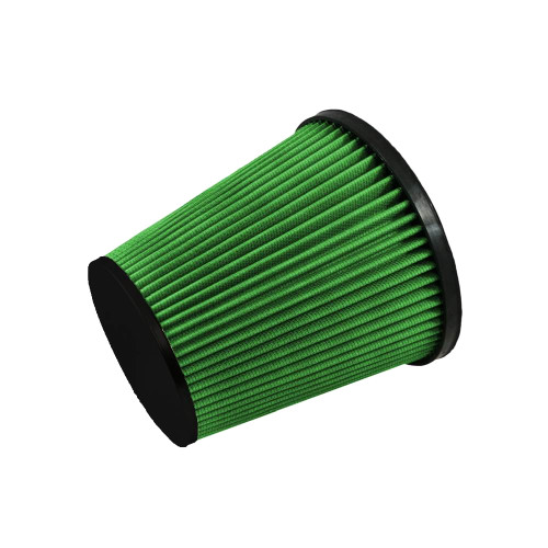 Green Filter 7014 Air Filter Element, Clamp-On, Conical, 7.88 in Diameter Base, 5 in Diameter Top, 7.75 in Tall, 5 in Flange, Reusable Cotton, Green, Universal, Each