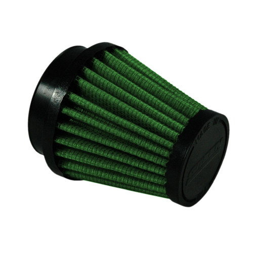 Green Filter 7069 Air Filter Element, Clamp-On, Conical, 3 in Diameter Base, 2 in Diameter Top, 3 in Tall, 2 in Flange, Reusable Cotton, Green, Universal, Each