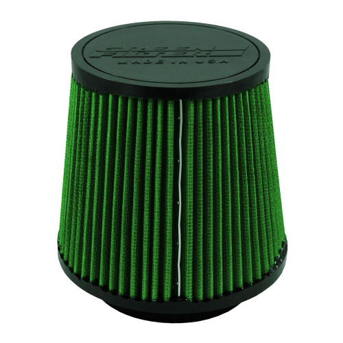 Green Filter 7165 Air Filter Element, Clamp-On, Conical, 6 in Diameter Base, 4.75 in Diameter Top, 6 in Tall, 3.75 in Flange, Reusable Cotton, Green, Universal, Each