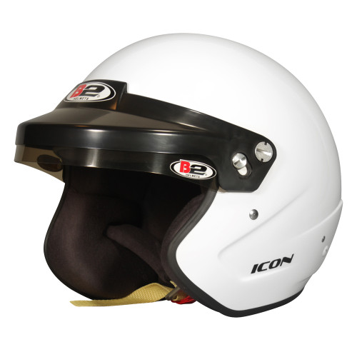 Head Pro Tech 1530A04 Helmet, Icon, Open Face, Snell SA2020, Head and Neck Support Ready, White, X-Large, Each
