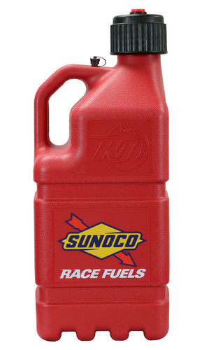 Sunoco Race Jugs R7500RD Utility Jug, Gen 3, 5 gal, 9-1/2 x 9-1/2 x 23 in Tall, O-Ring Seal Cap, Screw-On Vent, Square, Plastic, Red, Each