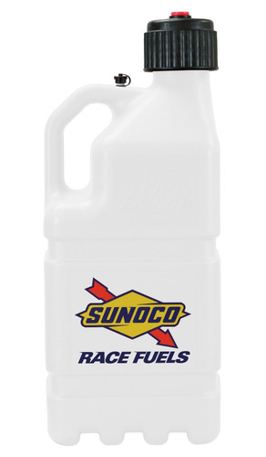 Sunoco Race Jugs R7500WH Utility Jug, Gen 3, 5 gal, 9-1/2 x 9-1/2 x 23 in Tall, O-Ring Seal Cap, Screw-On Vent, Square, Plastic, White, Each