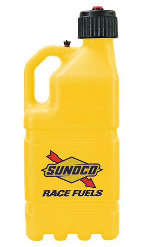 Sunoco Race Jugs R7500YL Utility Jug, Gen 3, 5 gal, 9-1/2 x 9-1/2 x 23 in Tall, O-Ring Seal Cap, Screw-On Vent, Square, Plastic, Yellow, Each
