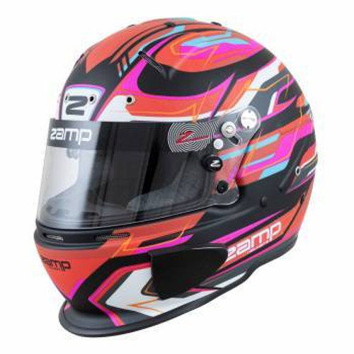 Zamp H760C42M Helmet, RZ-70E Switch, Full Face, Snell SA2020, FIA Approved, Head and Neck Support Ready, Red / Black, Medium, Each