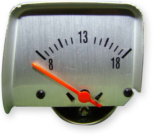 American Autowire 510121 Voltmeter, Ammeter Replacement, 8-18V, Electric, Analog, Short Sweep, Saw Tooth Console, GM F-Body 1968-69, Each